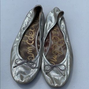 Sam Edelman silver metallic flats